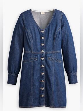 Levis Monroe Denim Shirt Dress Size Large Western Edgy Ranch 90s Clean Girl New